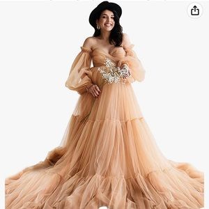 Midiluy Flufffy Tulle Maternity Dress/Robe